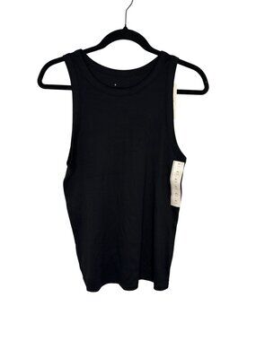 NWT Women's Slim Fit Ribbed High Neck Tank Top - a New Day Black XL
